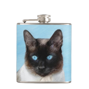 Flasques Peinture de chats de Siamese - Cute Original Cat A