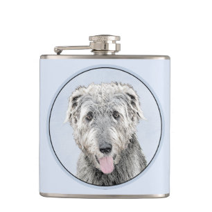 Flasques Peinture de Wolfhound irlandais - Joli art origina