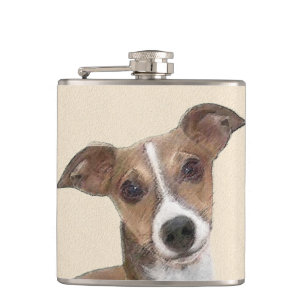 Flasques Peinture italienne Greyhound - Cute Original Chien