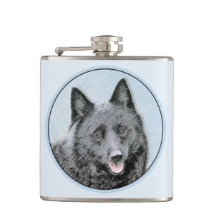 Flasques Peinture Schipperke - Cute Original Chien Art