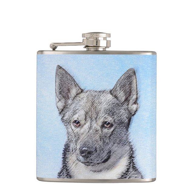 Flasques Peinture Suédoise Vallhund - Cute Original Chien A (Devant)