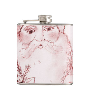 Flasques Père Noël démodé en rouge