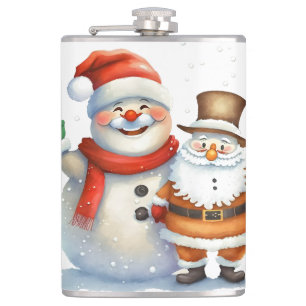 Flasques Père Noël et son pote Frosty