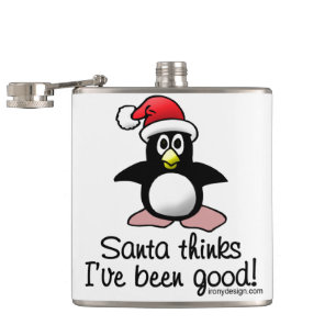 Flasques Père Noël pense que j'ai été bon ! Pingouin de