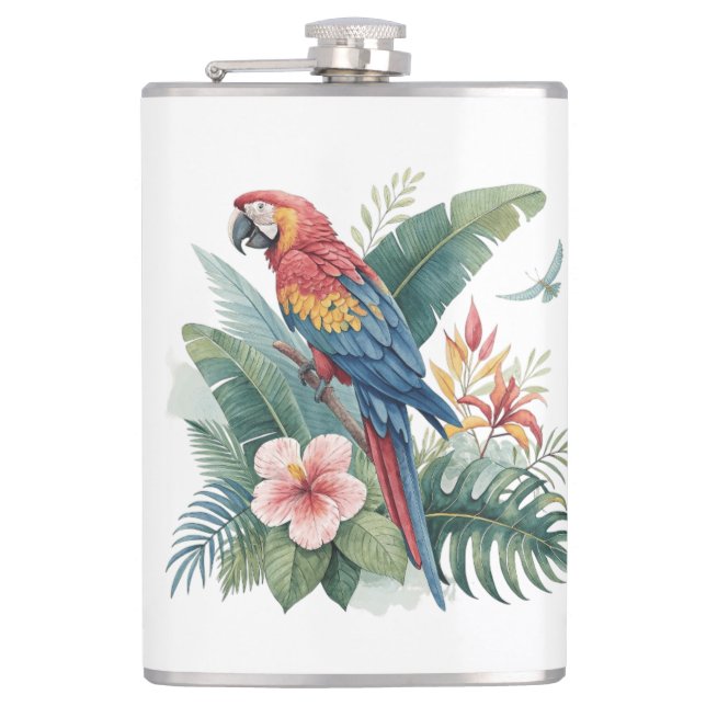 Flasques Perroquet avec fleurs (Devant)