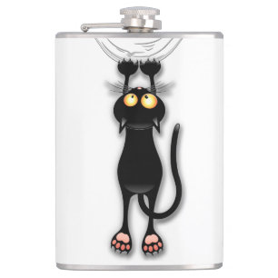 Flasques Personnage de chat drôle grattant le tissu