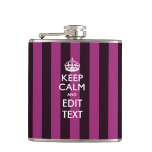 Flasques Personnalisé Gardez votre texte calme sur Fuchsia