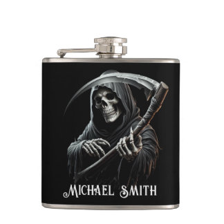Flasques Personnalisé Nom personnalisé Black Grim Reaper