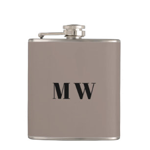 Flasques Personnaliser Deux initiales Mariage Faveurs beige