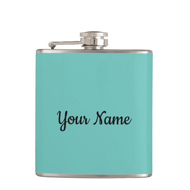 Flasques Personnaliser Votre Nom Slogan Photo Artwork Vert  (Devant)