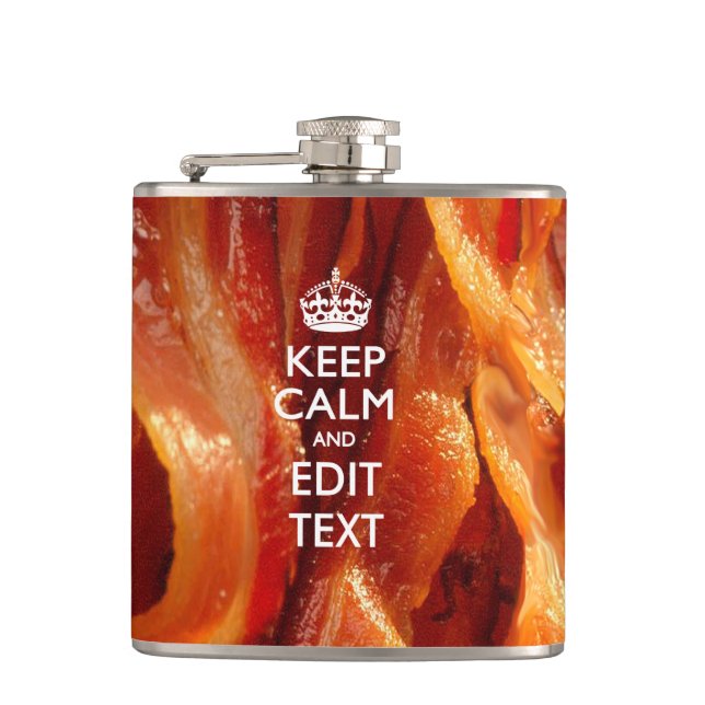 Flasques Personnalisez ceci avec Keep Calm et Sizzling Baco (Devant)
