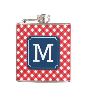 Flasques Personnalisez le Monogramme de En vichy de nom de 