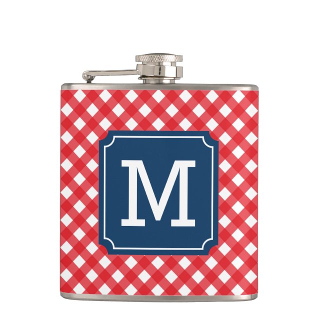 Flasques Personnalisez le Monogramme de En vichy de nom de  (Devant)