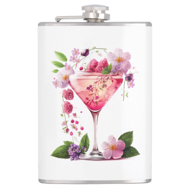 Flasques Pétales et prosecco Rose Floral Fête de Mariage  (Devant)