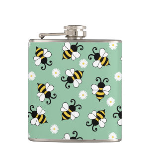 Flasques Petites abeilles mignonnes et fleurs marguerites m