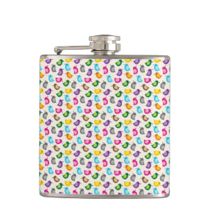 Flasques Peu de rose de birdie et Girly lunatique bleu
