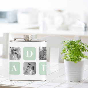 Flasques Photo Collage moderne Mint & Happy FathersDay Cade