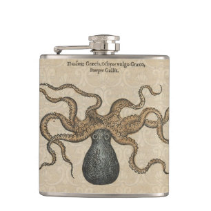 Flasques Pieuvre Kraken Antique Faune Marine Côtière