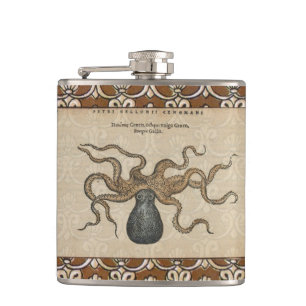 Flasques Pieuvre Kraken Antique Faune Marine Côtière