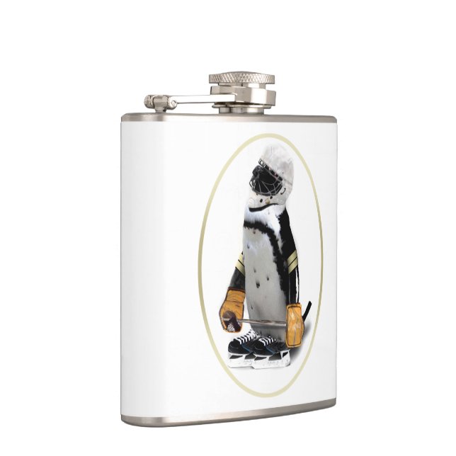 Flasques Pingouin portant un engin de hockey (Droite)
