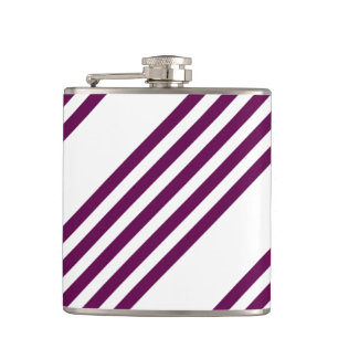 Flasques Plum et blanc cinq bandes motif