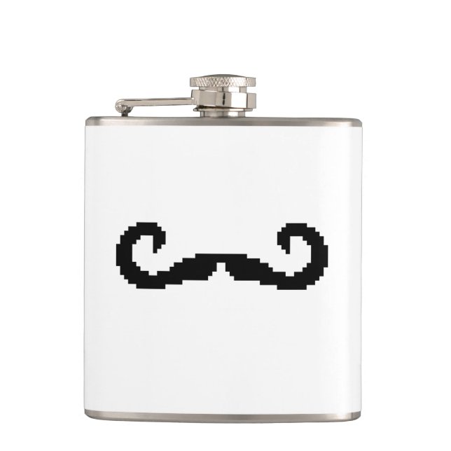 Flasques Poignée de 8 bits Pixel Moustache (Devant)