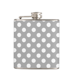 Flasques Pois blancs sur gris