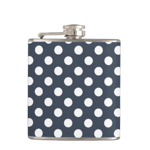 Flasques Pois blancs sur gris bleu