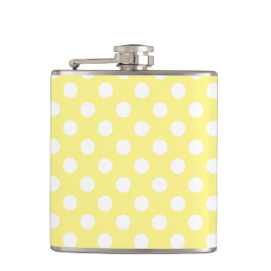 Flasques Pois blancs sur jaune citron