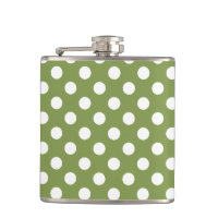 Pois blancs sur vert olive