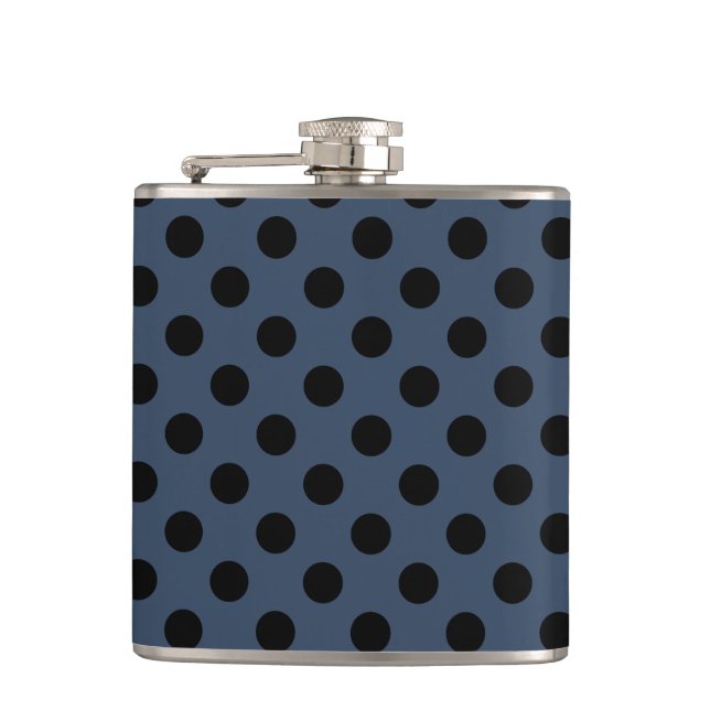 Flasques Pois noirs sur gris-bleu (Devant)
