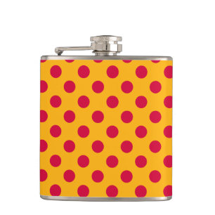 Flasques Pois rouges sur jaune