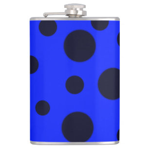 Flasques Pois simple Noir moderne sur motif bleu
