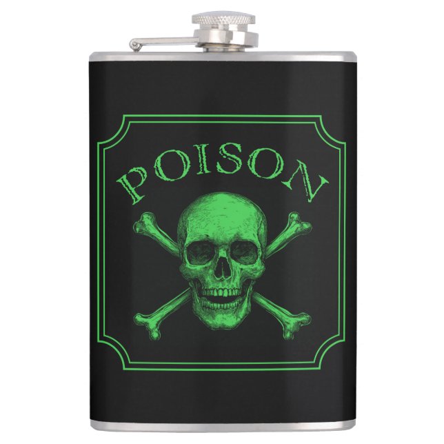 Flasques Poison Crâne et os croisés Halloween Design Imprim (Devant)