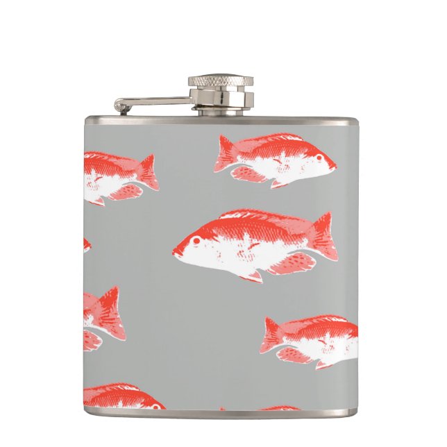 Flasques Poisson rouge et gris (Devant)