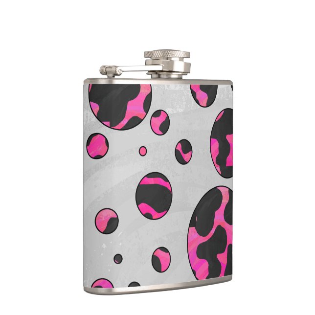 Flasques Polka Dot Cow Hot Rose et Black Print (Droite)