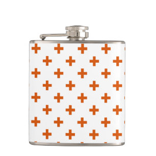 Flasques Polka orange croise sur blanc