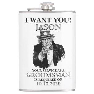 Flasques Proposition Groomsman Best Man Oncle Sam Je veux q
