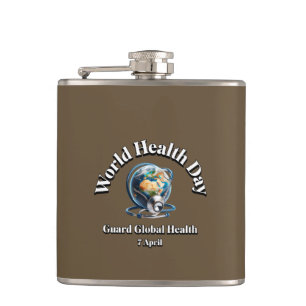 Flasques Protégez la santé mondiale. Journée mondiale de la