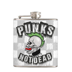 Flasques Punks pas mort crâne Mohawk Punk Rock Rocker