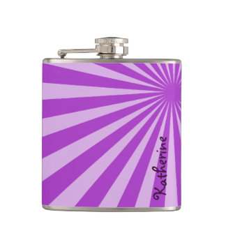 Flasques Purple Sunburst "Ajouter votre nom"