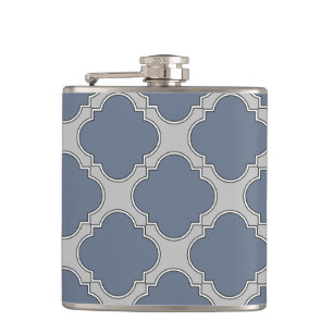 Flasques Quatrefoil gris bleu