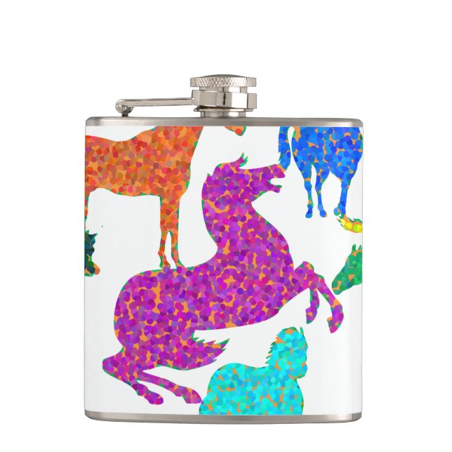 Flasques Rainbow Horses - "Dotty about Horses !" (Devant)