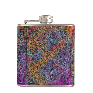 Flasques Rainbow Kaleidoscope Mandala