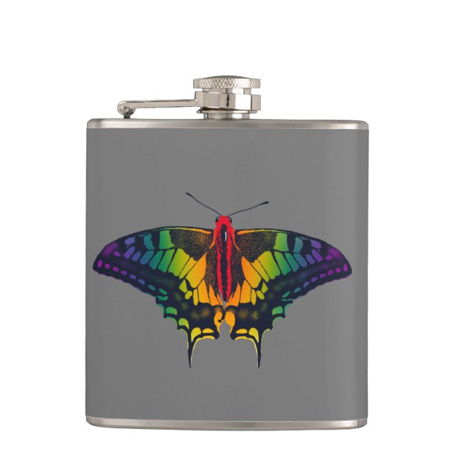 Flasques Rainbow Pride Flag Swallowtail Butterfly (Devant)