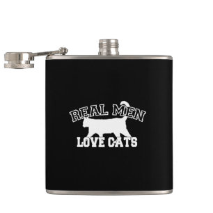 Flasques Real Men Love Cats Celui-ci est blanc