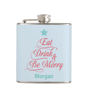 Flasques Red and Blue Eat Drink and Be Merry