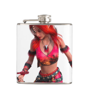 Flasques Red Haired Cartoon Woman