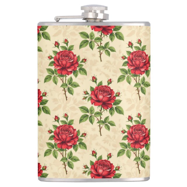 Flasques Red rose vintage pattern (Devant)