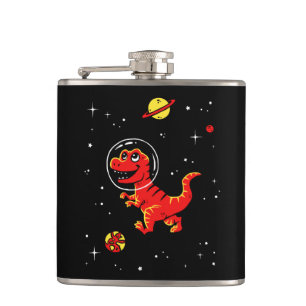 Flasques Red Tyrannosaurus Rex Dinos Dans L'Espace